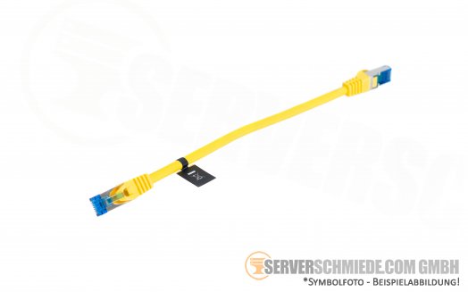 LogiLink  Patch Cable Cat.6A S/FTP yellow 0,25m, PrimeLine