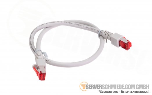 0,50m Cat.6a 2x RJ-45 LAN Network cable Kabel Patchkabel S/FTP grey