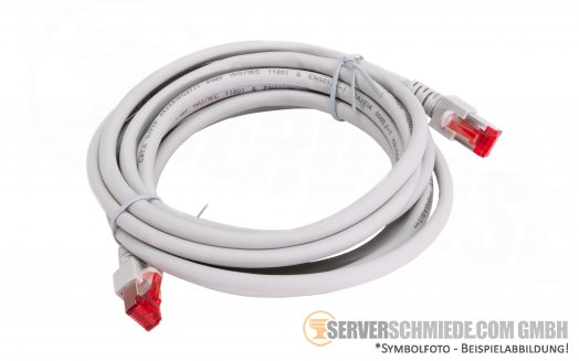 3m Cat.6a 2x RJ-45 LAN Network cable Kabel Patchkabel S/FTP grey
