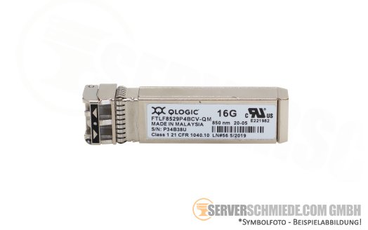 Qlogic Finisar 16Gb SFP+ Transceiver 850nm 100m Multi-Mode SR LC Duplex Fibre Channel FTLF8529P4BCV-QM