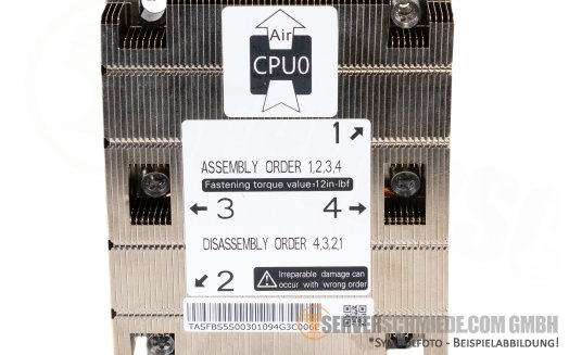 Quanta T42S-2U 4-Node  Heatsink CPU 1  Kühler TASFBS5S0030108C63C00VU
