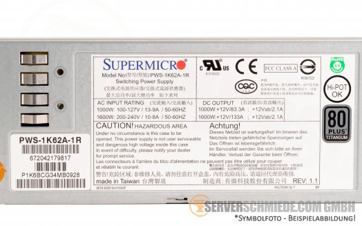 Supermicro 1600W PSU Netzteil PWS-1K62A-1R CSE-829 CSE-121