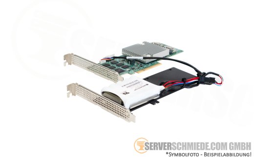 Supermicro 16-Port 12G SAS-3 SATA AOC-S3916L-H16iR-32DD 8GB PCIe 4.0 2x SFF-8654 HDD SSD Controller Raid 0, 1, 5, 6, 10, 50, 60 incl. BBU