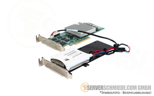 Supermicro 16-Port 12G SAS-3 SATA AOC-S3916L-H16iR-32DD 8GB PCIe 4.0 2x SFF-8654 HDD SSD Controller Raid 0, 1, 5, 6, 10, 50, 60 incl. BBU