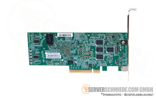 Supermicro 16-Port 12G SAS-3 SATA AOC-S3916L-H16iR-32DD 8GB PCIe 4.0 2x SFF-8654 HDD SSD Controller Raid 0, 1, 5, 6, 10, 50, 60 incl. BBU