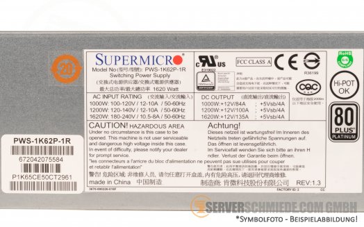 Supermicro 1620W PSU Netzteil PWS-1K62P-1R