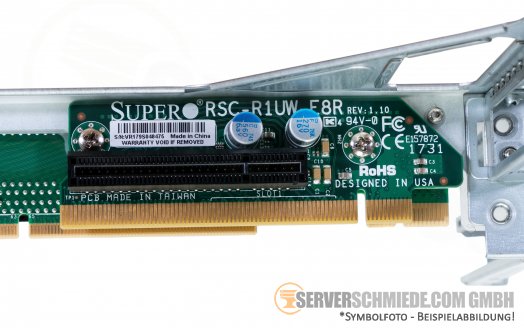 Supermicro 1U Riser with Cage RSC-R1UW-2E16 2x PCIe x16, RSC-R1UW-E8R 1x PCIe x8