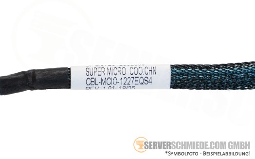 Supermicro 27cm SATA Kabel cable 1x SFF-8654 8i gerade to 1x SFF-8654 4i gerade AS-2015CS-TNR CBL-MCIO-1227EQS4
