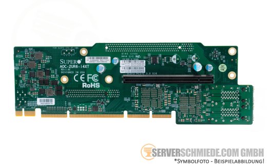 Supermicro 2U Ultra Riser Card 10Gbase-T Intel® X540 4x RJ45 1x PCI-E 3.0 x16 1x PCI-E 3.0 x8 (internal) for X10DRU-i+  X10DRU-X  X10QRH+ AOC-2UR6-i4XT