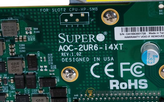 Supermicro 2U Ultra Riser with Cage 1x x16 + 1x x8 (internal) PCIe 3.0 + 4x 10 GbE RJ-45 AOC-2UR6-i4XT