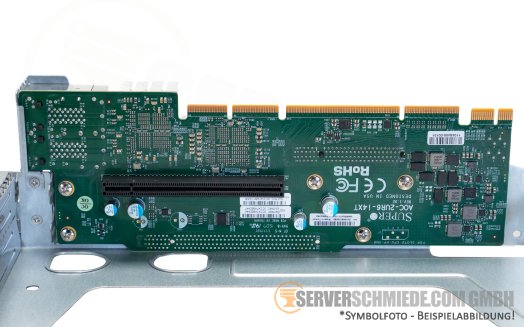 Supermicro 2U Ultra Riser with Cage 1x x16 + 1x x8 (internal) PCIe 3.0 + 4x 10 GbE RJ-45 CSE-829 AOC-2UR6-i4XT