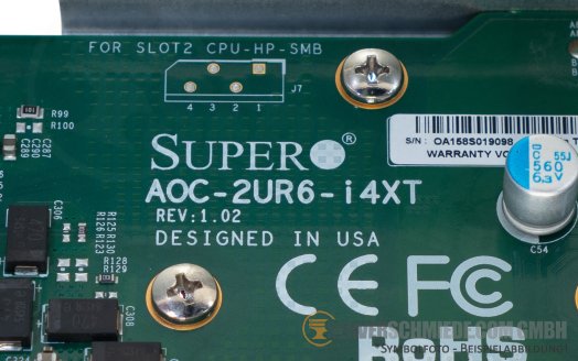 Supermicro 2U Ultra Riser with Cage 1x x16 + 1x x8 (internal) PCIe 3.0 + 4x 10 GbE RJ-45 CSE-829 AOC-2UR6-i4XT