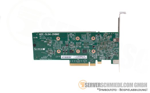 Supermicro 2x M.2 NVMe + SATA PCIe x8 Storage Controller RAID 0, 1 AOC-SLG4-2H8M2