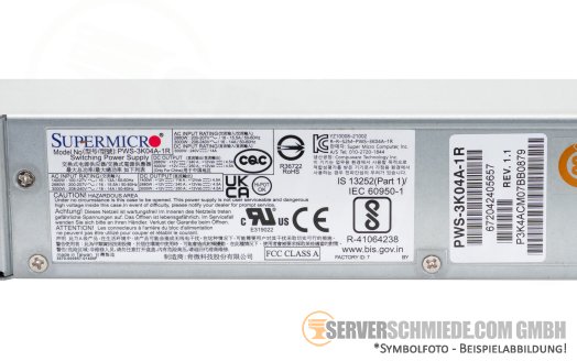 Supermicro 3000W Netzteil PSU 80 Plus Titanium C22 PWS-3K04A-1R