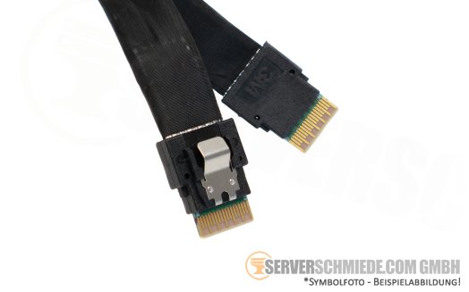 Supermicro 30cm NVMe Kabel cable 1x SFF-8654 8i gerade to 2x SFF-8654 4i gerade CBL-SAST-1230F-85