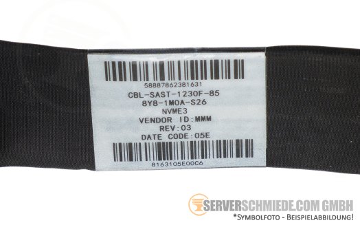 Supermicro 30cm NVMe Kabel cable 1x SFF-8654 8i gerade to 2x SFF-8654 4i gerade CBL-SAST-1230F-85