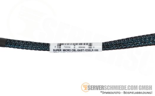 Supermicro 30cm SATA Kabel 1x SFF-8654 4i to 1x SFF-8654 4i CBL-SAST-1230LP-100
