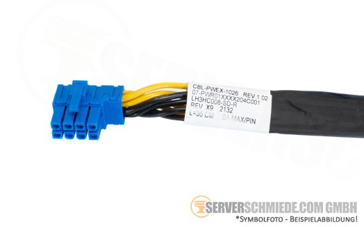 Supermicro 35cm GPU EPS CPU 1x 8-pin gerade to 1x EPS winkel 8-pin graphics Power Kabel cable CBL-PWEX-1026