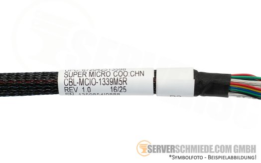 Supermicro 39cm NVMe Riser Kabel cable 1x SFF-8654 winkel to 1x SFF-8654 gerade AS-2015CS-TNR CBL-MCIO-1339M5R