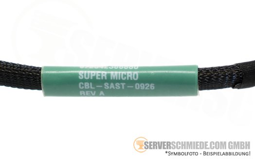 Supermicro 40cm NVMe Kabel cable 1x SFF-8611 gerade to 1x SFF-8643 winkel CBL-SAST-0926