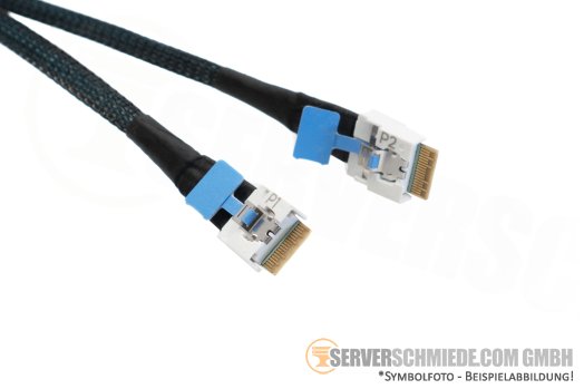 Supermicro 43cm SATA Kabel cable 1x SFF-8654 8i gerade to 2x SFF-8654 4i gerade AS-2015CS-TNR CBL-MCIO-1243S4Y