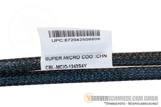 Supermicro 43cm SATA Kabel cable 1x SFF-8654 8i gerade to 2x SFF-8654 4i gerade AS-2015CS-TNR CBL-MCIO-1243S4Y
