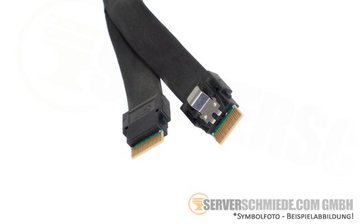 Supermicro 23cm NVMe Kabel cable 1x SFF-8654 8i gerade to 2x SFF-8654 4i gerade CBL-SAST-1246F-85