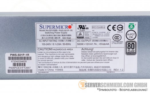 Supermicro 500W PSU Netzteil PWS-501P-1R