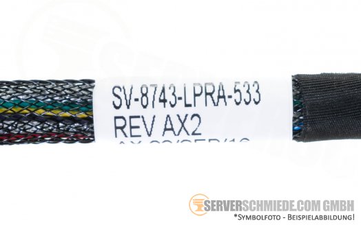 Supermicro 50cm SAS Kabel 1x SFF-8087 gerade 1x SFF-8643 winkel SV-8743-LPRA-533