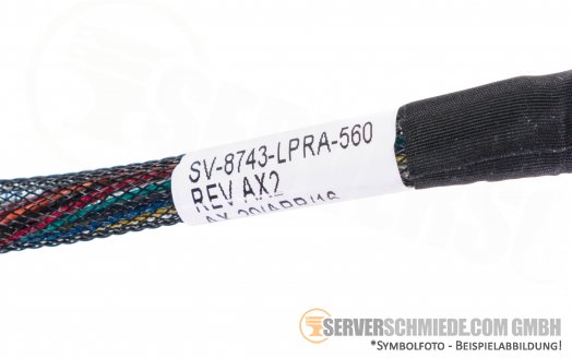 Supermicro 55cm SAS Kabel 1x SFF-8087 gerade 1x SFF-8643 winkel SV-8743-LPRA-560