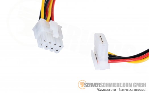 Supermicro 60 / 45cm Power Cable 1x 8-pin gerade to 2x IDE 4-pin winkel CBL-PWEX-0650
