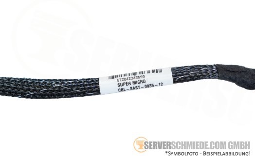 Supermicro 60cm SAS Kabel 1x SFF-8611 8i (x8) OCuLink gerade to 1x SFF-8611 8i (x8) OCuLink gerade CBL-SAST-0935-12