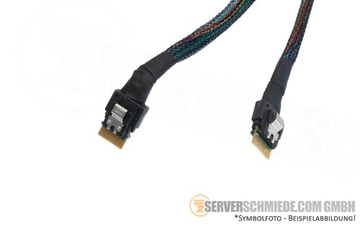 Supermicro 60cm SAS Kabel cable 2x SFF-8654 4i gerade to 2x SFF-8643 (double) winkel CBL-SAST-1260-100