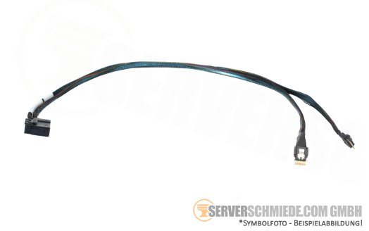 Supermicro 60cm SAS Kabel cable 2x SFF-8654 4i gerade to 2x SFF-8643 (double) winkel CBL-SAST-1260-100