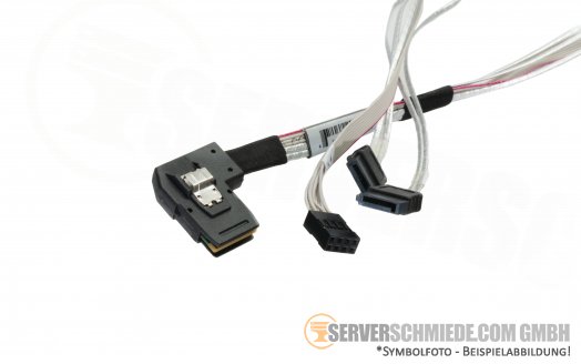 Supermicro 60cm SAS SATA Kabel 1x SFF-8087 winkel 2x SATA 55cm 1x 8pin 60cm CBL-SAST-1015-1