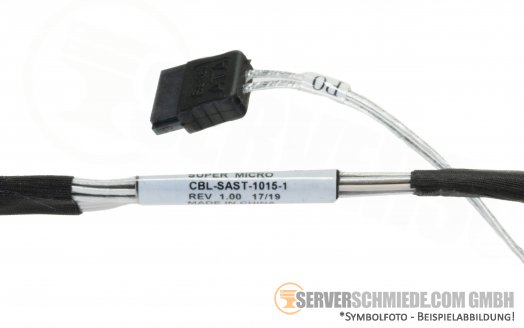 Supermicro 60cm SAS SATA Kabel 1x SFF-8087 winkel 2x SATA 55cm 1x 8pin 60cm CBL-SAST-1015-1