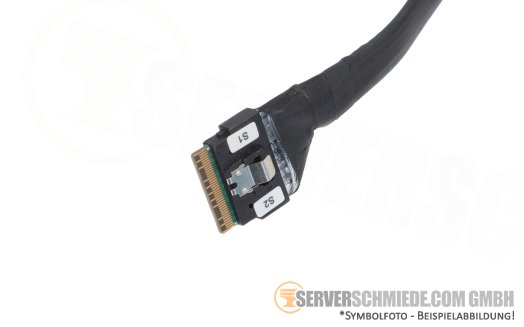 Supermicro 63cm SAS Kabel cable 2x SFF-8654 4i gerade to 1x SFF-8654 8i gerade CBL-SAST-1264F-100