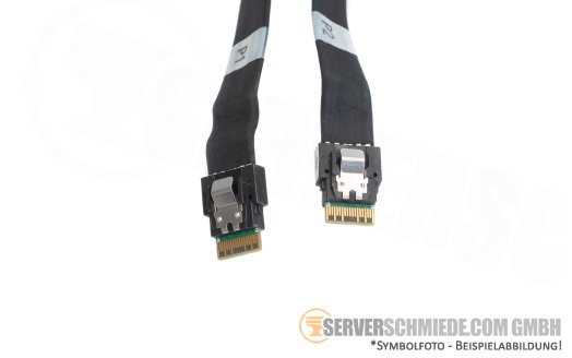 Supermicro 63cm SAS Kabel cable 2x SFF-8654 4i gerade to 1x SFF-8654 8i gerade CBL-SAST-1264F-100