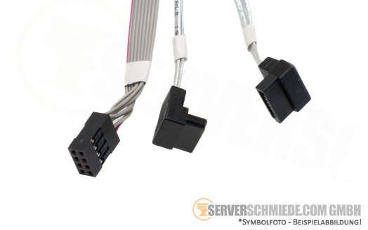 Supermicro 75 / 90cm SAS Kabel cable 1x SFF-8087 gerade to 4x SATA winkel + 1x 8-pin gerade CBL-0388L-01