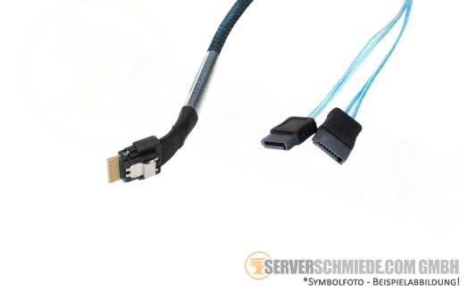 Supermicro 75-90cm SATA Kabel cable 1x SFF-8654 8i to 1x SFF-8654 4i + 4x SATA + 1x 8.pin CBL-SAST-1291-100