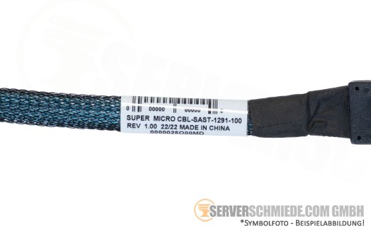 Supermicro 75-90cm SATA Kabel cable 1x SFF-8654 8i to 1x SFF-8654 4i + 4x SATA + 1x 8.pin CBL-SAST-1291-100