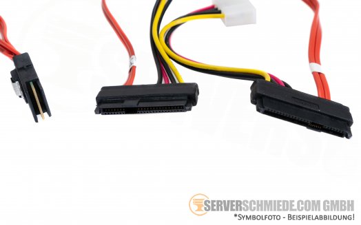 Supermicro 75cm  SAS SATA Kabel  1x SFF-8087 2x SATA 2x IDE Strom Stecker 4pin CBL-0309L-S2-CI025