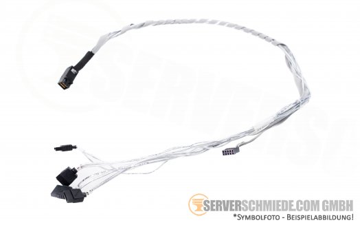 Supermicro 75cm  SAS SATA Kabel 1x SFF-8643 -- 4x SATA 1x 10-pin  CBL-00123-01-A-R