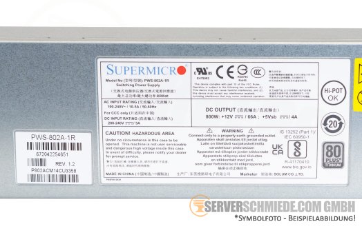 Supermicro 800W PSU Netzteil 80 Plus Titanium PWS-802A-1R