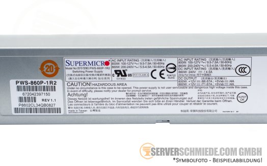 Supermicro 860W Netzteil PSU 80 Plus Platinum PWS-860P-1R2