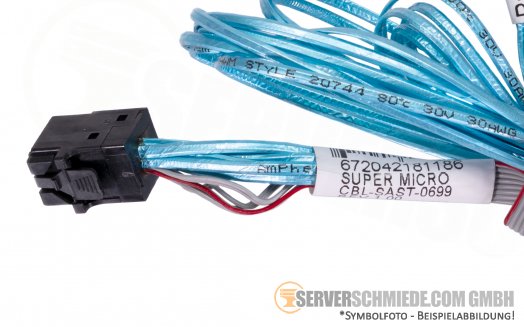 Supermicro 90cm SAS Splitter Kabel 1x SFF-8643 4x SATA 1x 8-pin CBL-SAST-0699