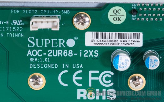 Supermicro AOC-2UR68-i2XS 2U Riser 2x 10GbE SFP+ Intel Network - 1x PCIe x16 FP - 2x PCIe x8 (1x in x16 Slot) with cage 01-SC21922-XX00T101