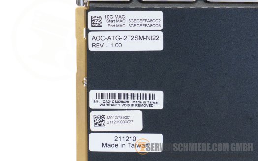 Supermicro AOC-ATG-i2T2SM 2x 10Gb SFP+ and 2x 10 Gb RJ-45 AIOM Controller Ethernet Netzwerk