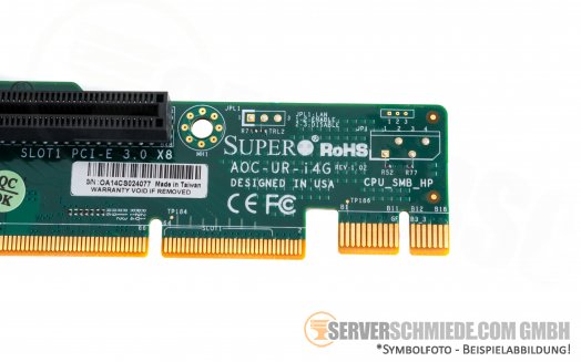 Supermicro AOC-UR-i4G 1U Ultra Riser 4x 1GbE Intel i350-T4 RJ-45 copper Network Ethernet + 1x PCIe 3.0 x8 (internal)