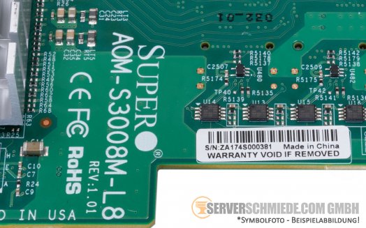 Supermicro AOM-S3008M-L8 IT-Mode HBA mezzanine Controller Modul 12G 8-Port 2x Slim SAS SFF-8643